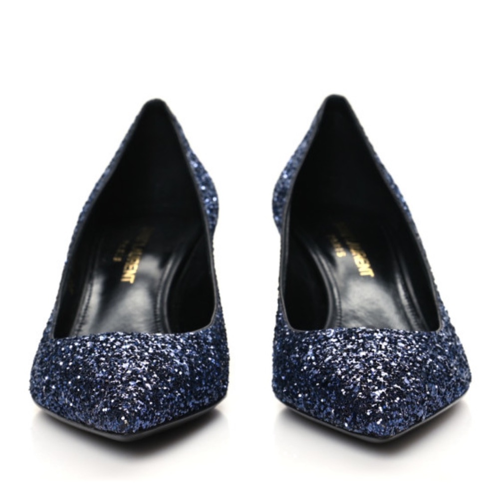 SAINT LAURENT Charlotte Glitter Heel - Picture 2 of 6